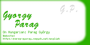 gyorgy parag business card